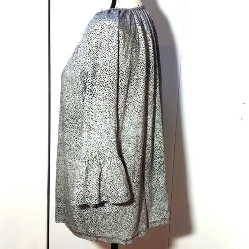 Michael Kors |Top Black/Gray Flecked Pattern Relaxed Career Dressy Office   Sz.L - Picture 2 of 6